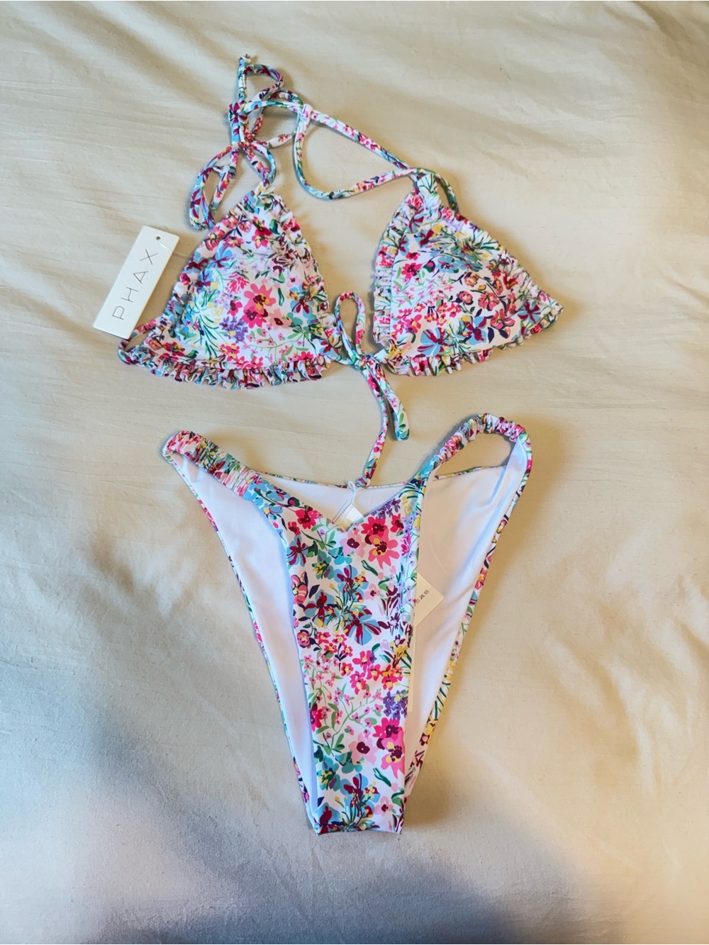 Women's Floral Triangle Bikini Set by PHAX size Small